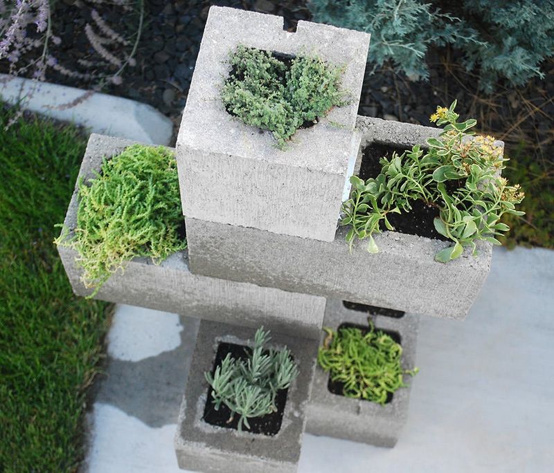 Concrete Block Planter