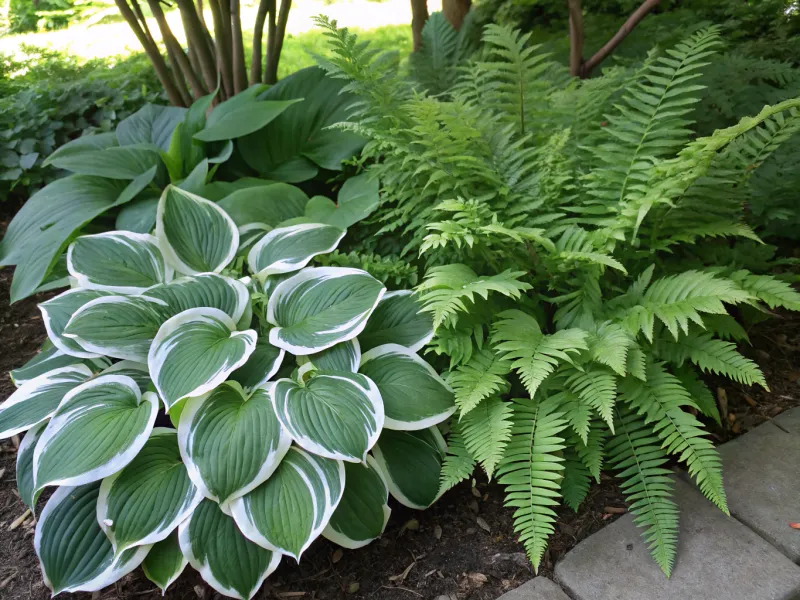 Hostas and Ferns