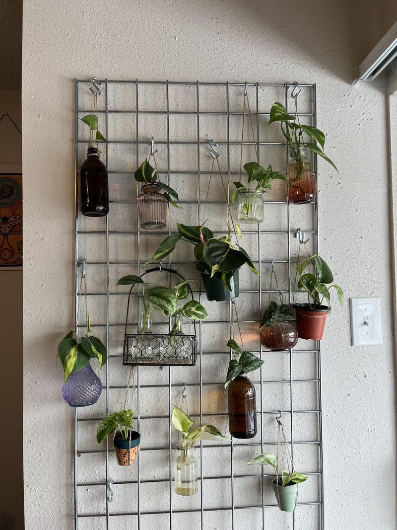 Metal Grid Plant Stand