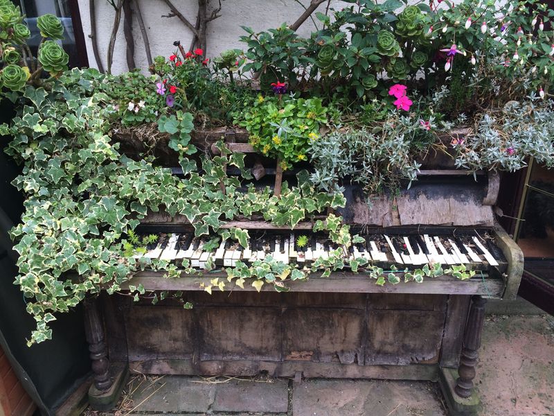 Old Piano Planter