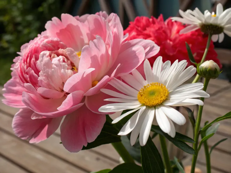 Peonies and Daisies