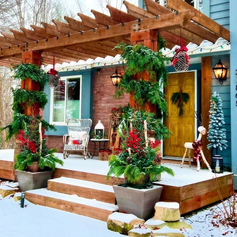 Pergola with Hanging Plants