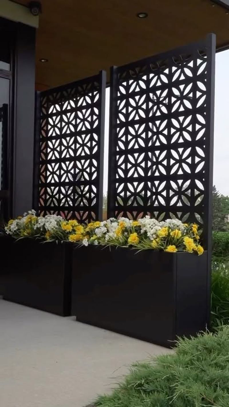 Privacy Screens with Planters