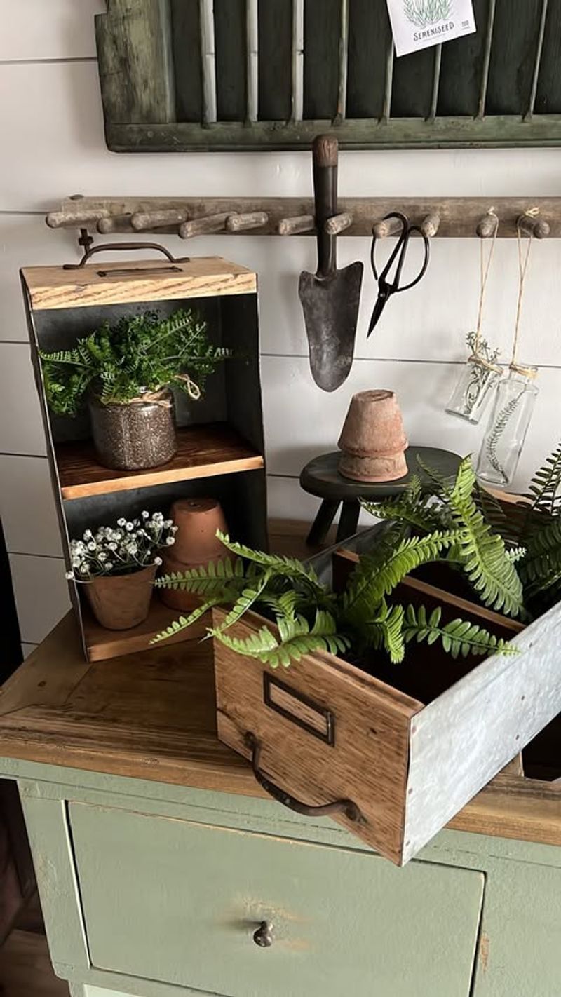 Repurposed Drawer Plant Stand