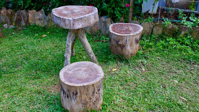 Rustic Log Stools