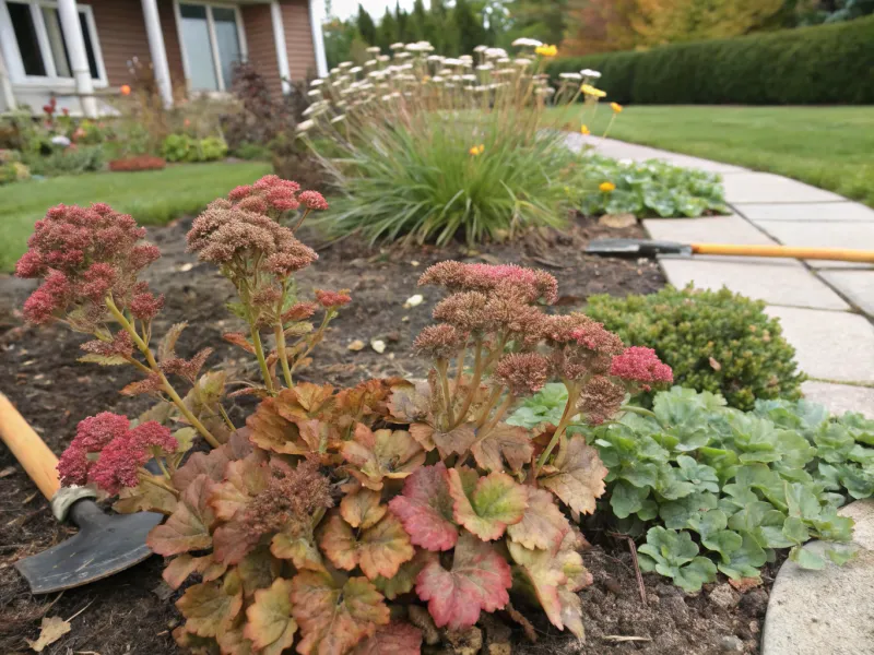 Sedum and Coral Bells