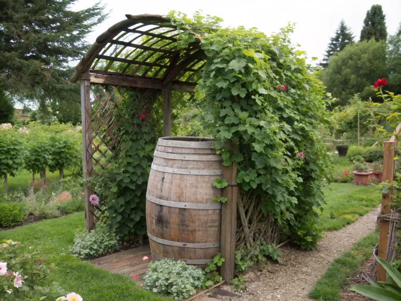 Wine Barrel Trellis