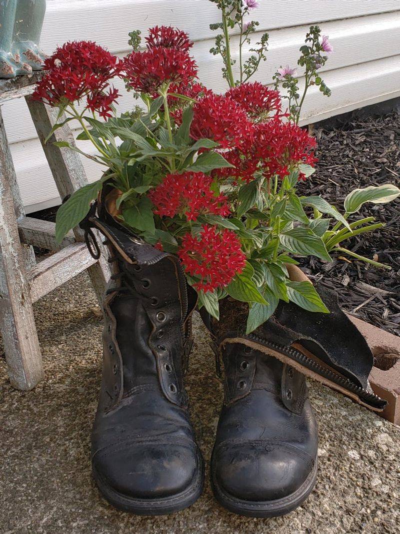 Worn-out Boot Vase