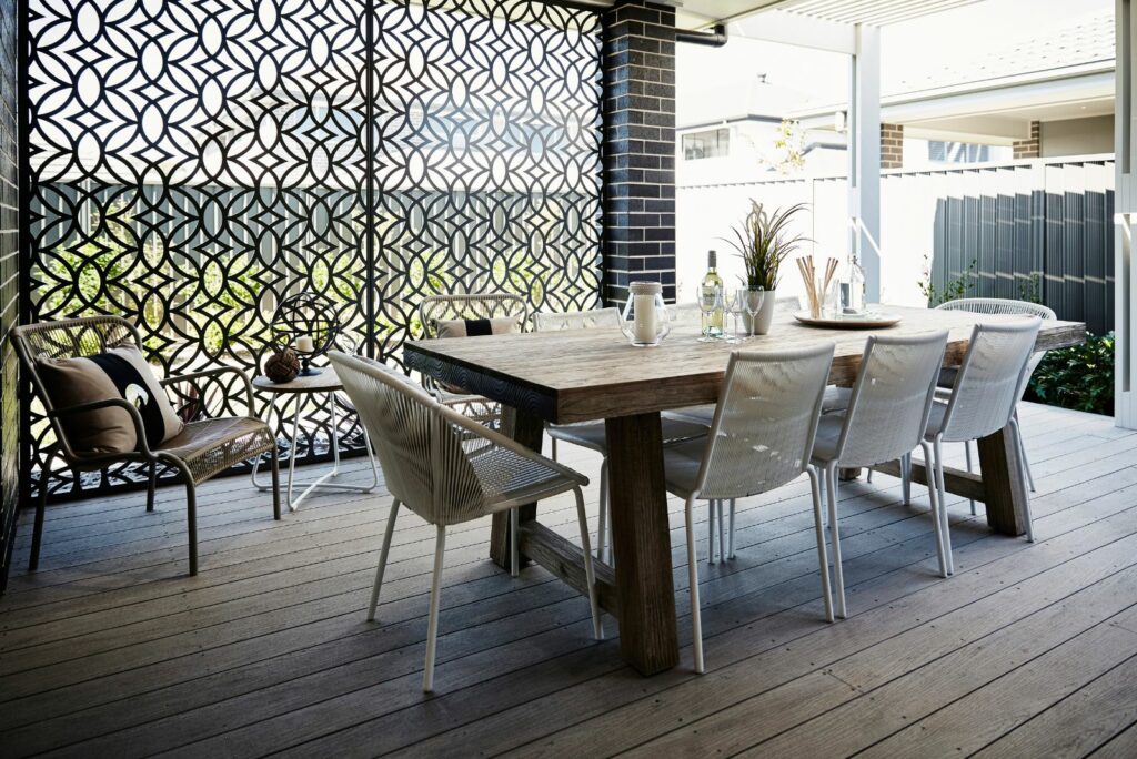 beautiful terrace with table and chairs