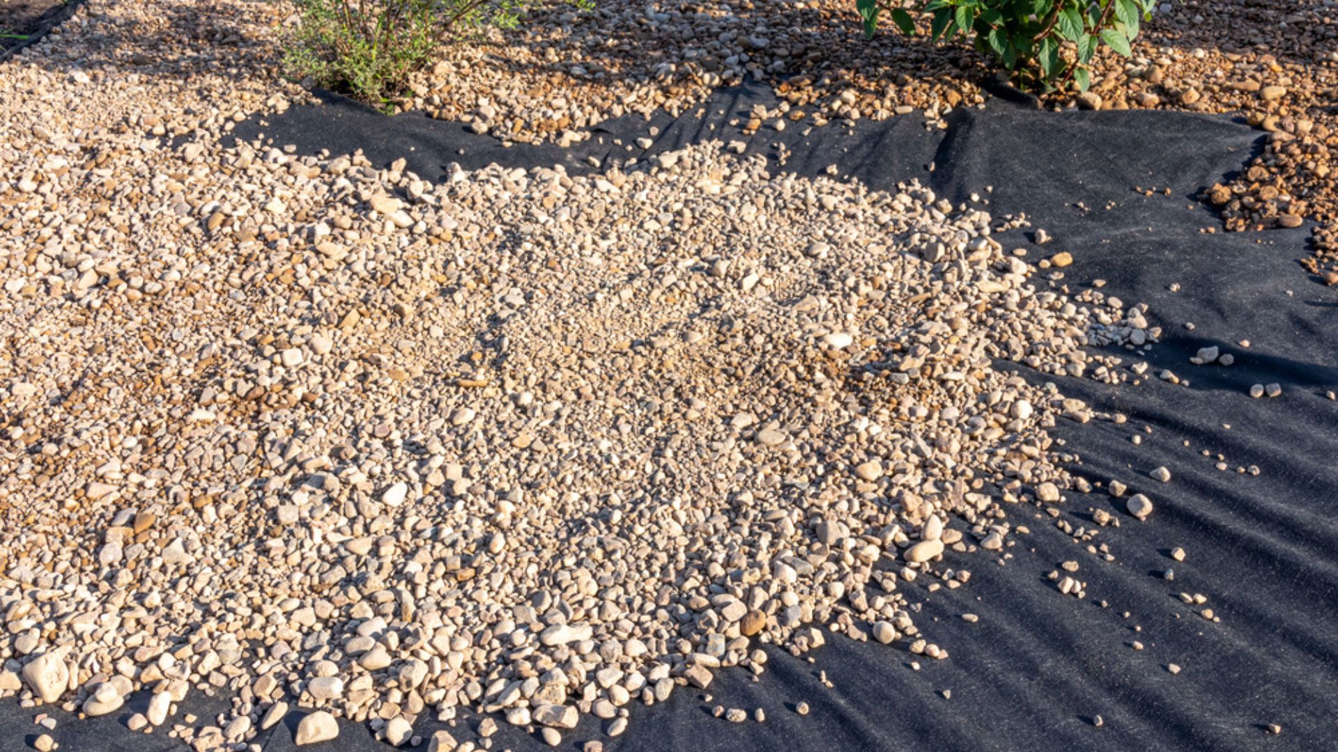 plastic fabric under the gravel