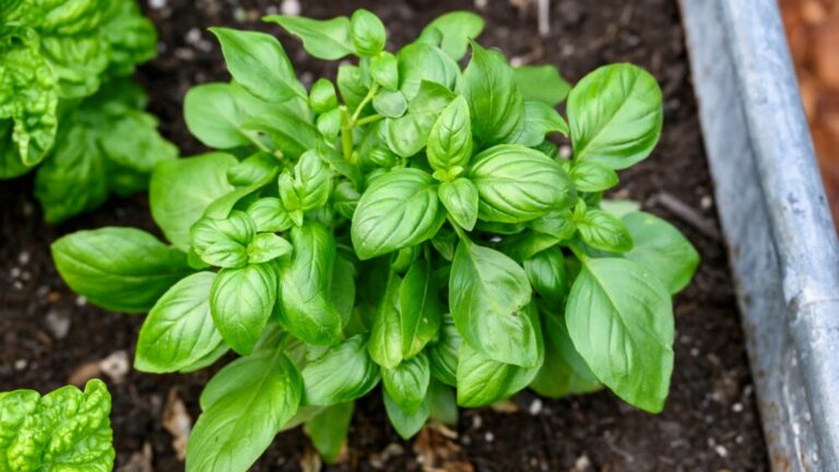 basil in garden