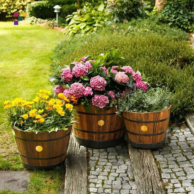 Barrel Planter with a Twist