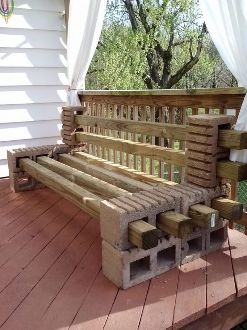 Cinder Block Benches