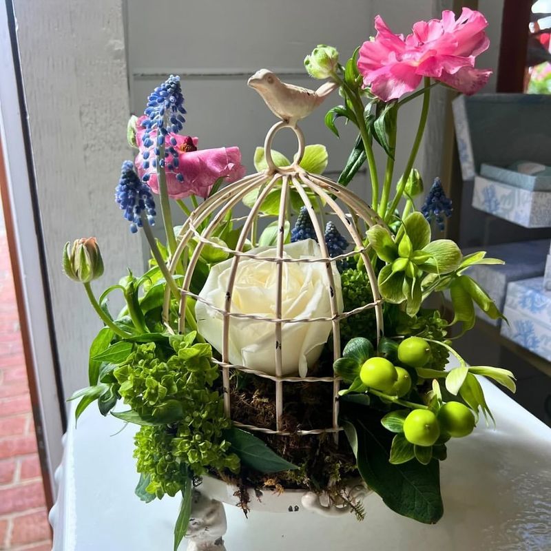 Birdcage Flower Arrangement