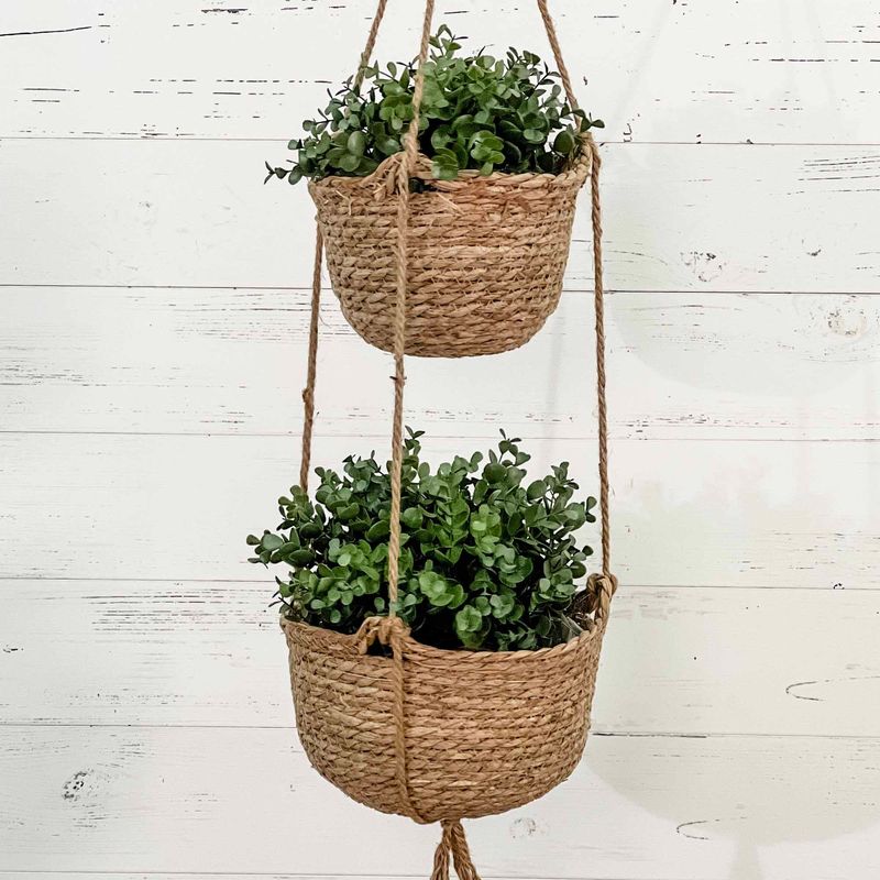 Braided Rope Hanging Baskets