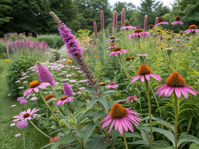 Butterfly Bush & Coneflower