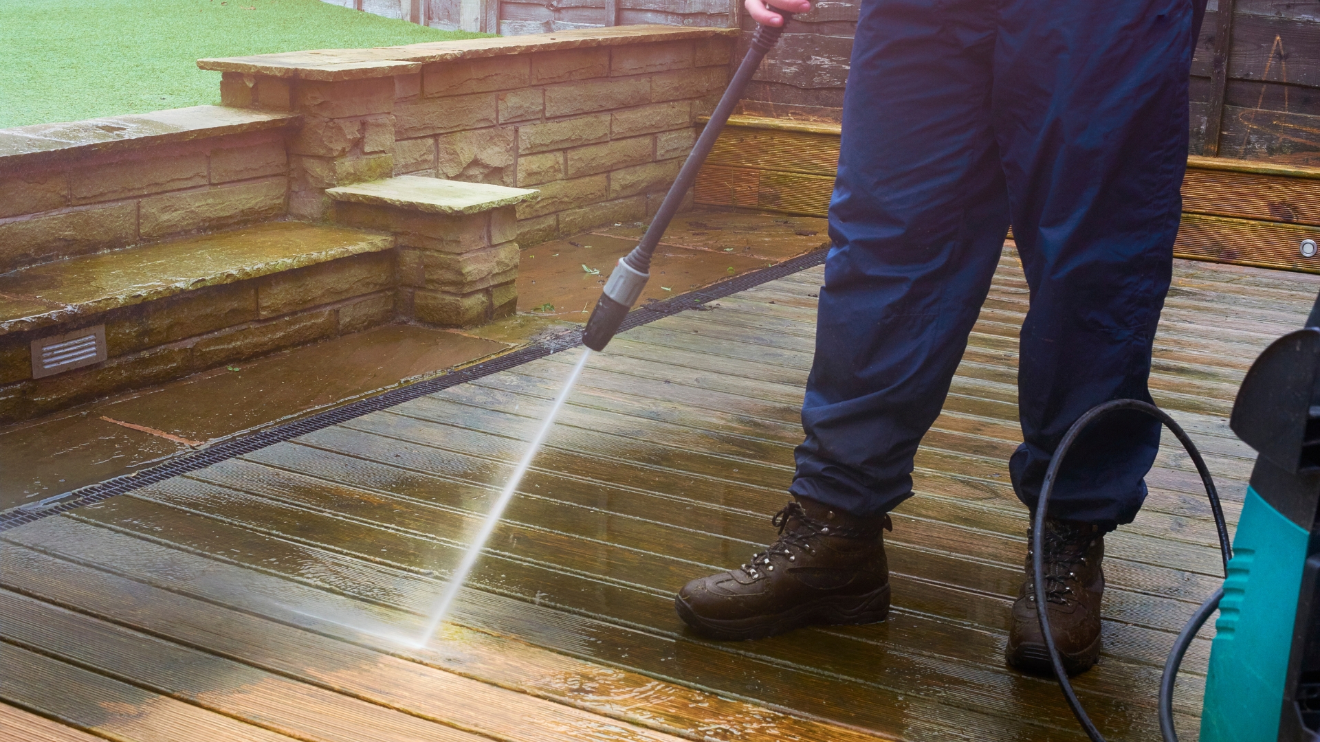 Clean Grime Off Your Wood Deck Or Patio With This Simple Household Staple