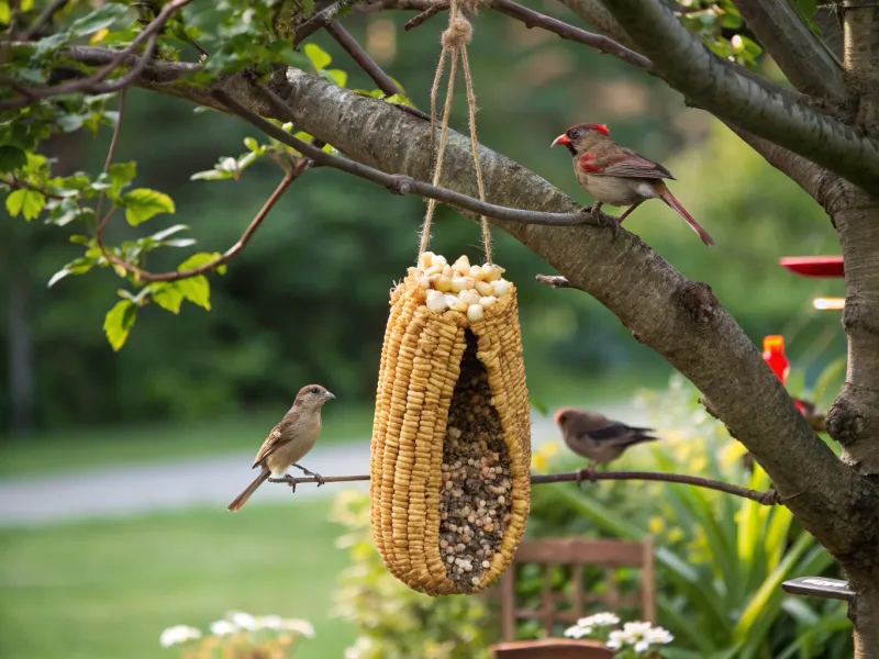 Corn Husk Bird Feeders