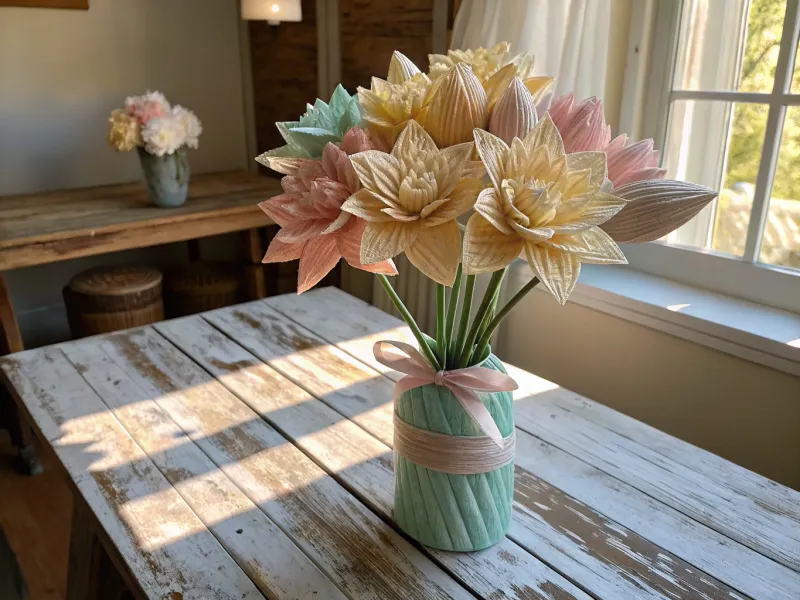 Corn Husk Flower Arrangements