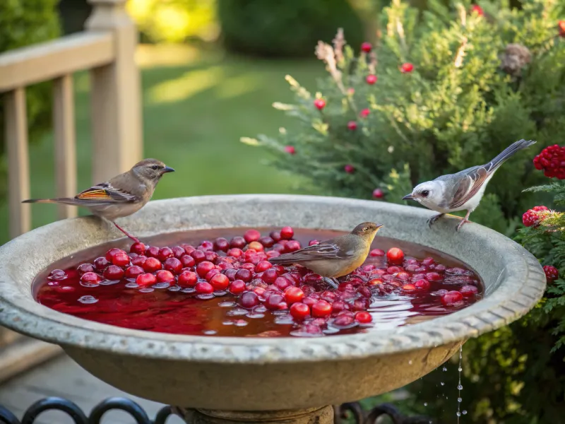 Cranberry Bird Bath Enhancers