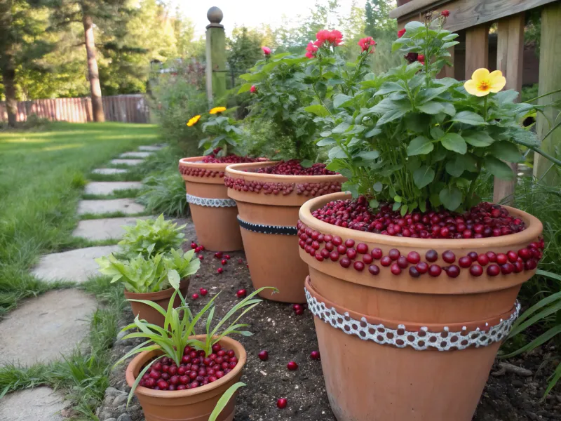 Cranberry Planter Decorations