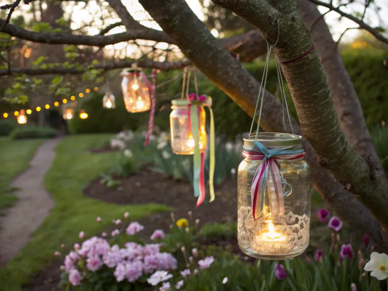 Hanging Solar Jar Lanterns