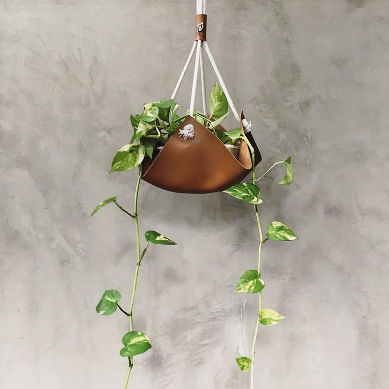 Leather Bag Planters