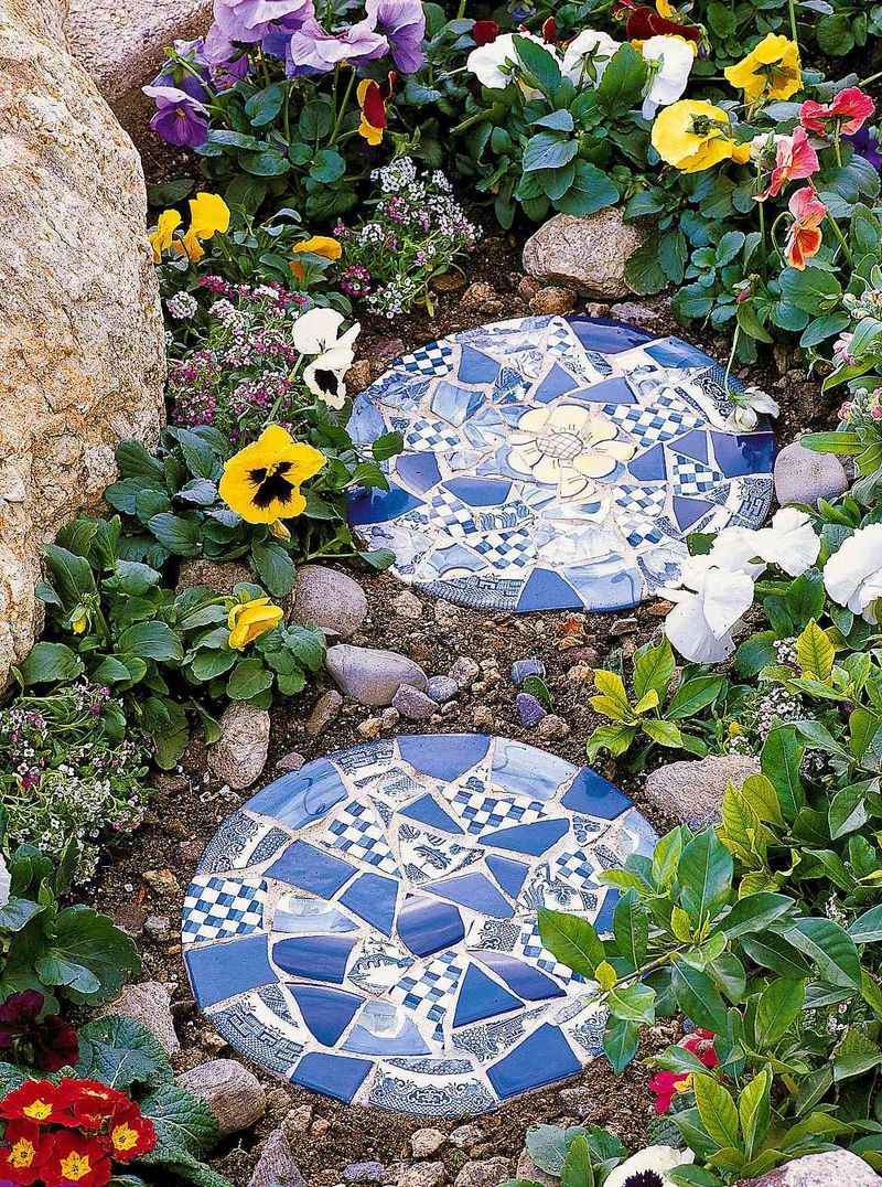 Mosaic Garden Benches