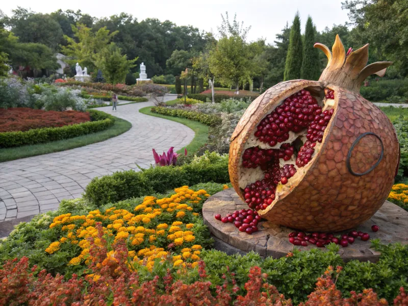 Pomegranate Peel Garden Sculpture