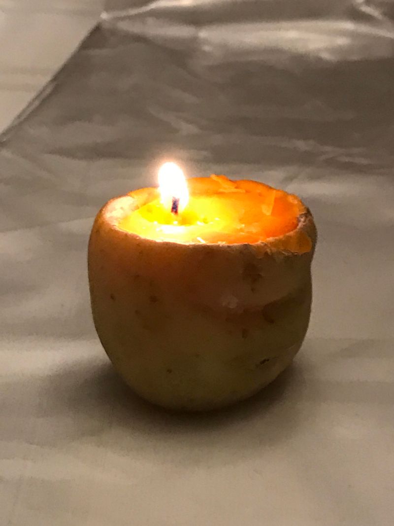 Potato Peel Candle Holder