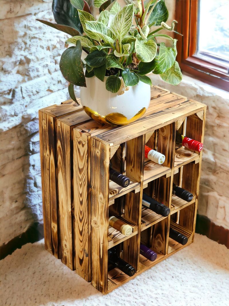 Repurposed Wine Rack Planter