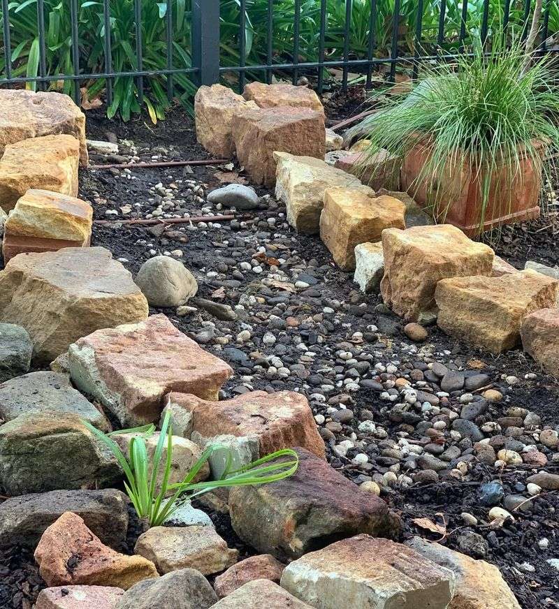 River Rock Garden Beds