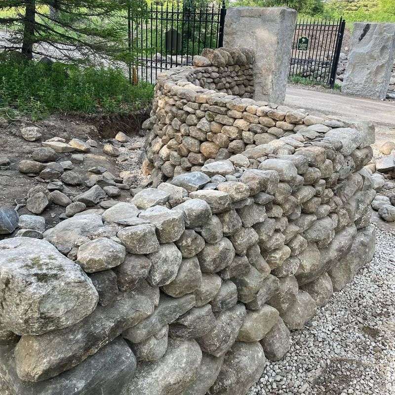 River Rock Retaining Wall