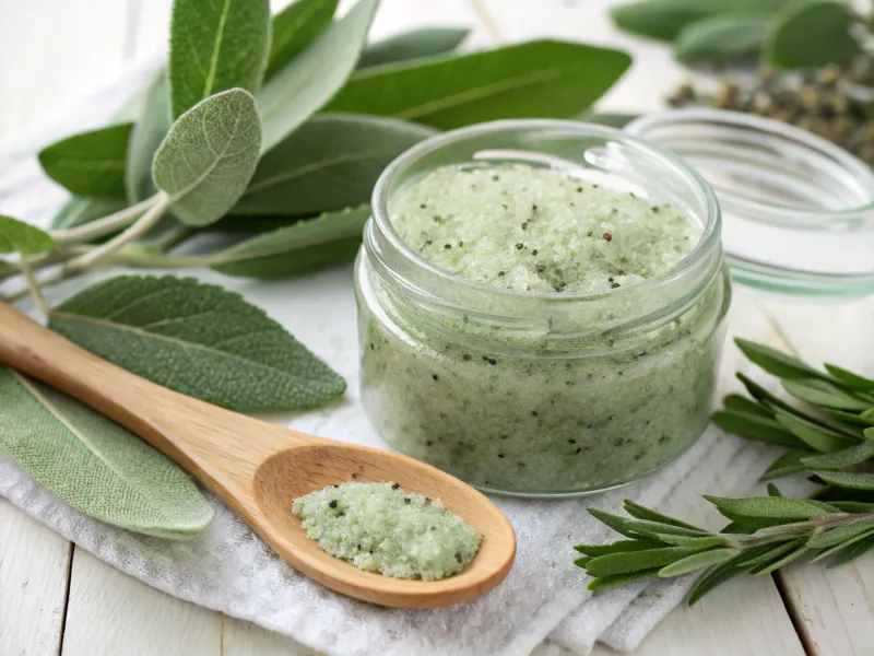 Sage and Salt Scrub