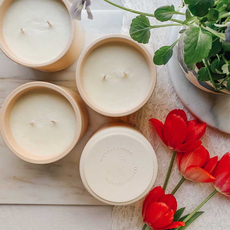 Scented Peach Pit Candles