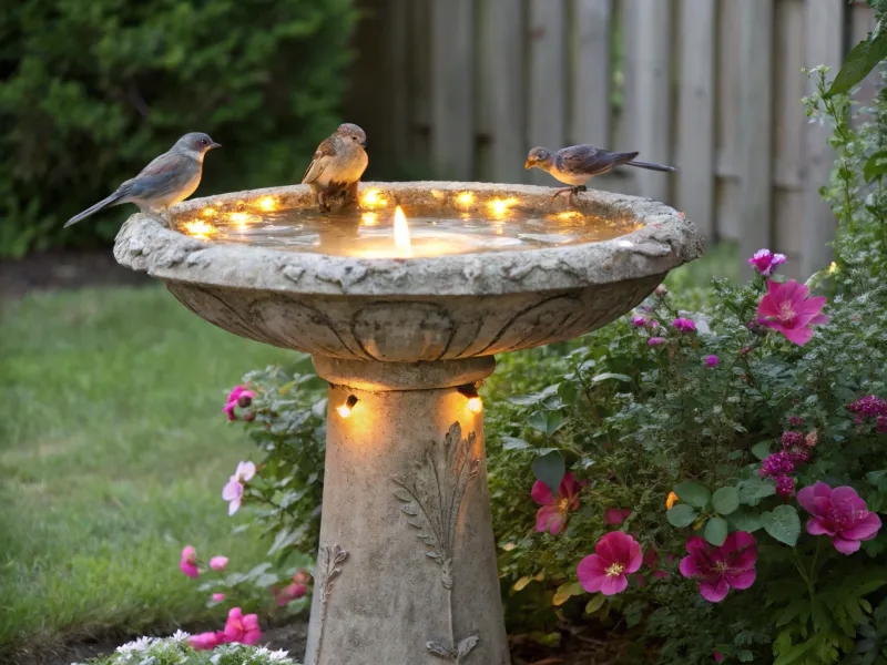 Solar Light Bird Bath