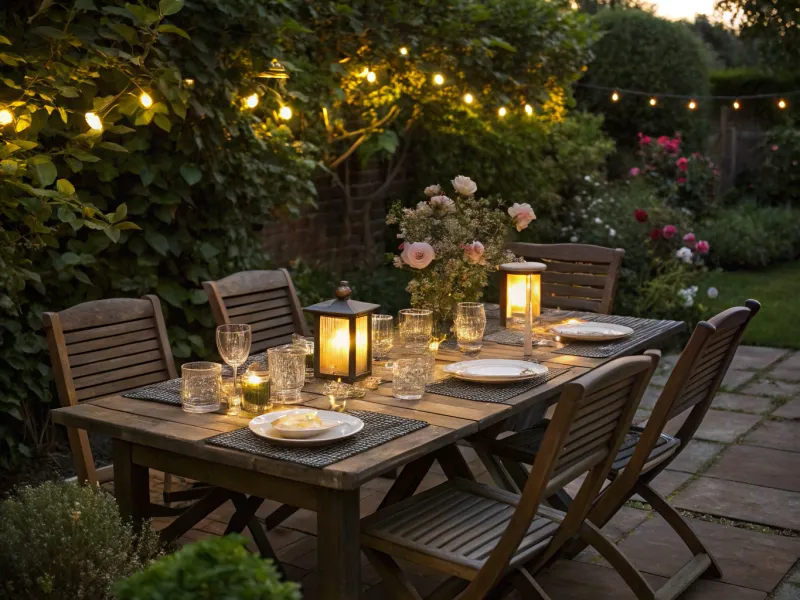 Solar Light Outdoor Table