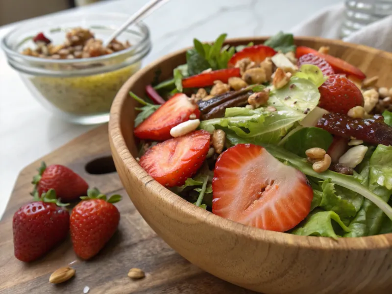 Strawberry Top Salad Garnish