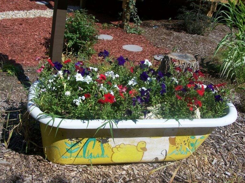 Upcycled Bathtub Planter