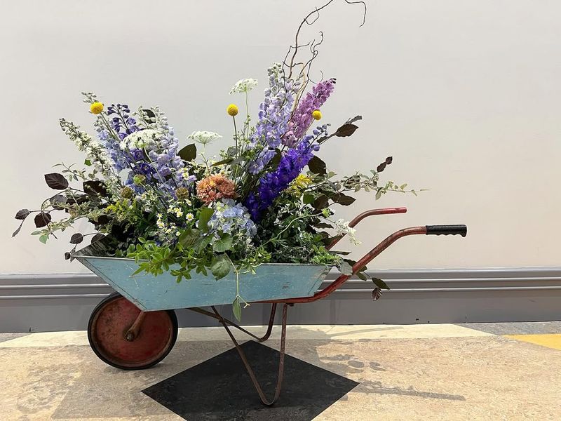 Wheelbarrow Flower Cart