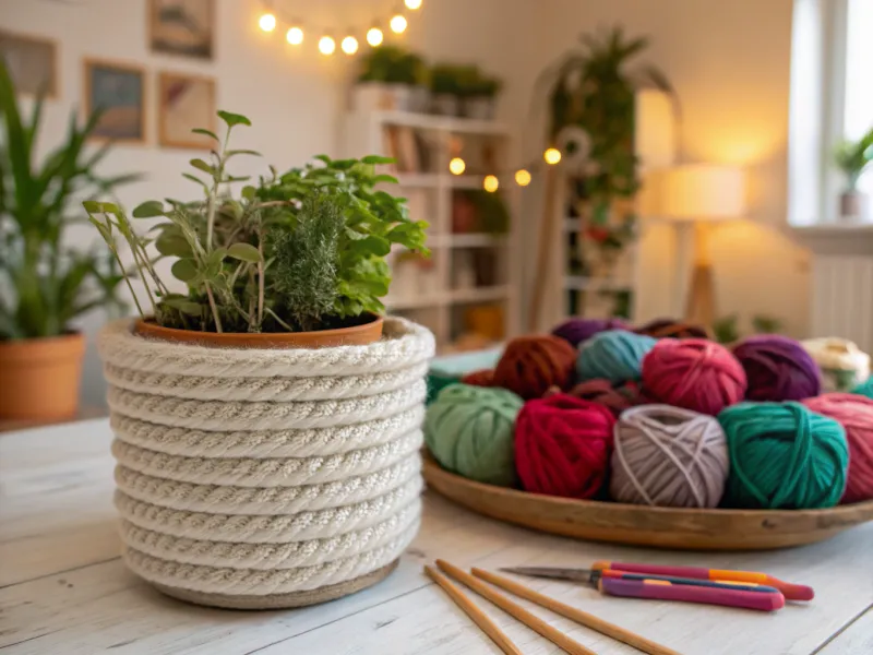 Yarn Wrapped Planter