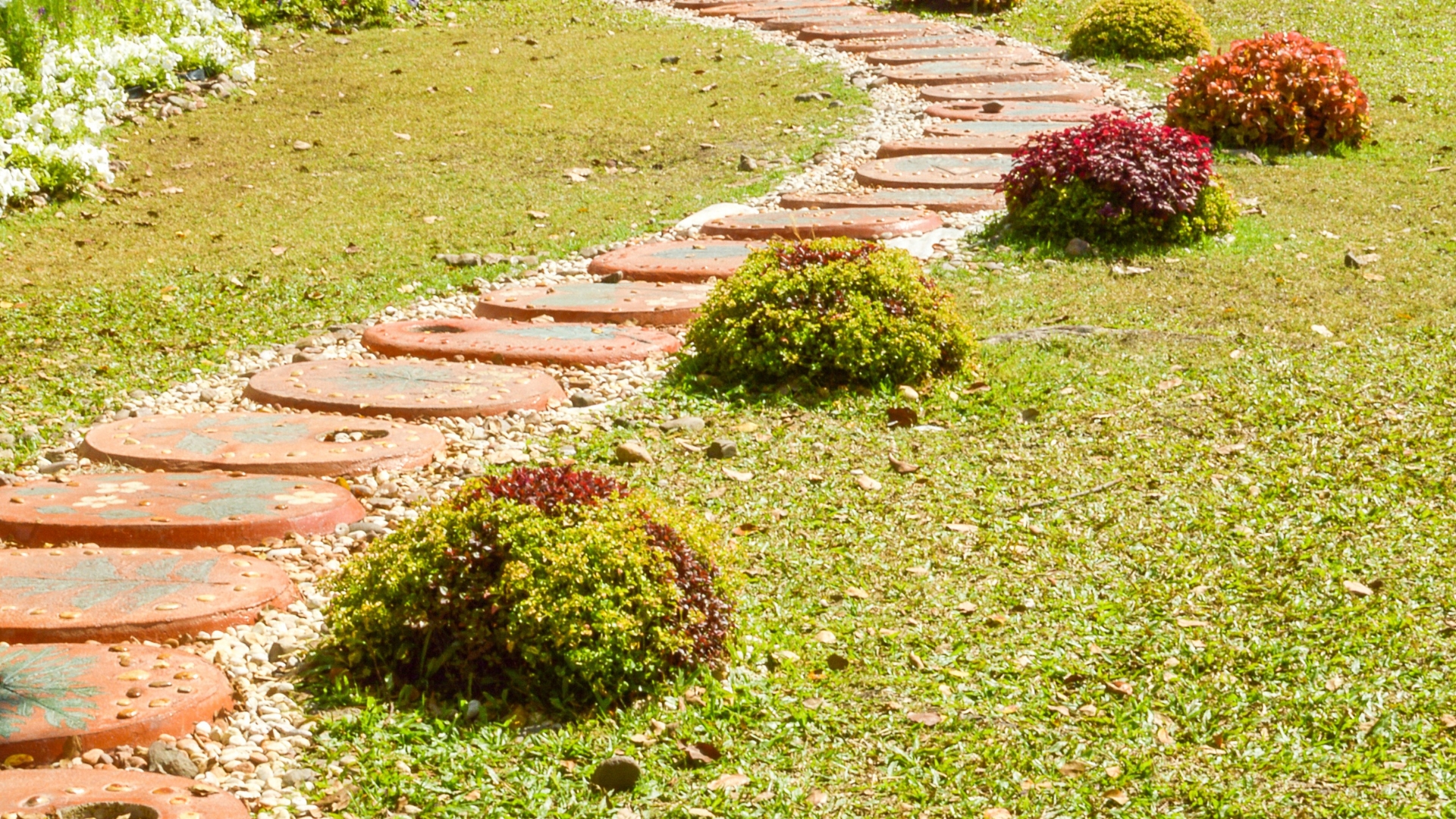 decorated pathway with stones