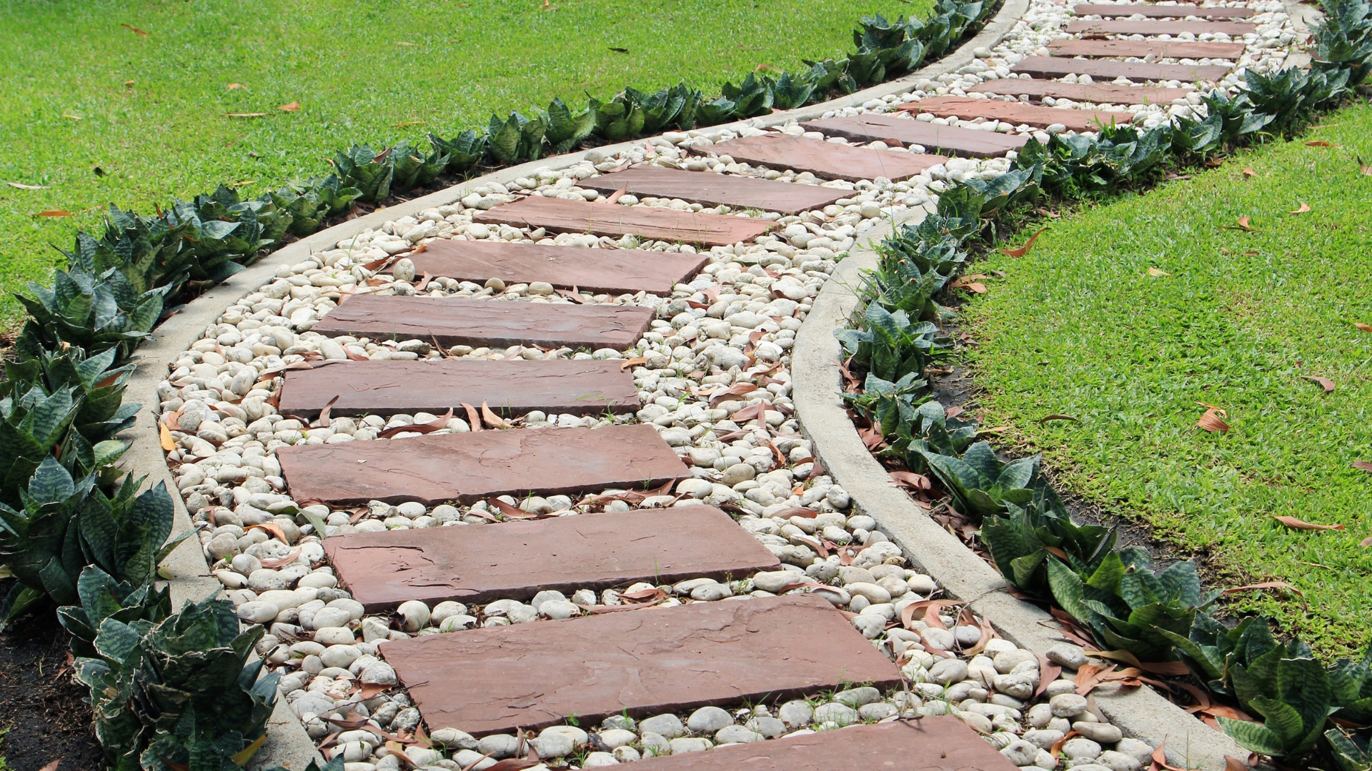 garden pathway with stones