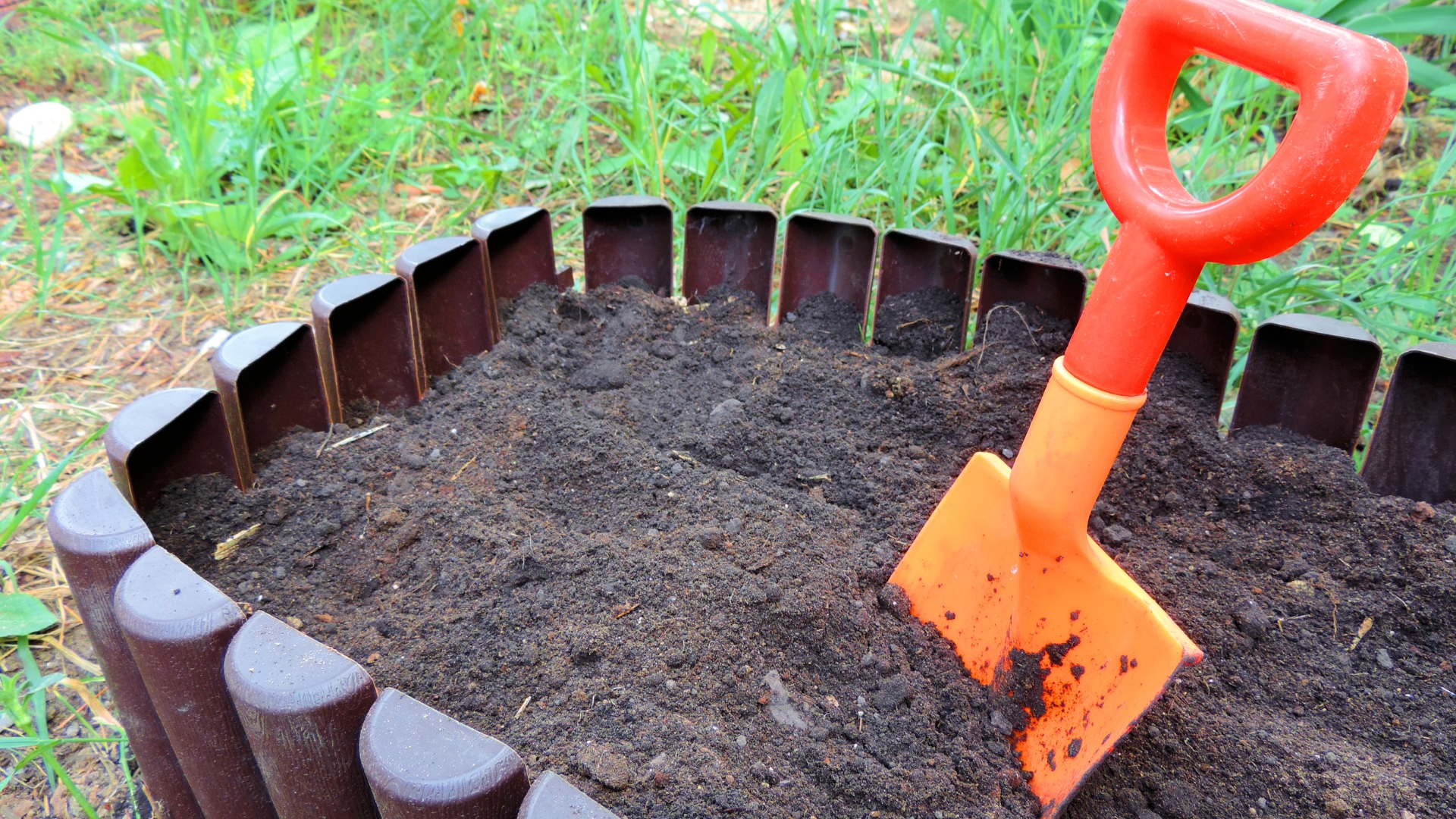 shovel in a soil