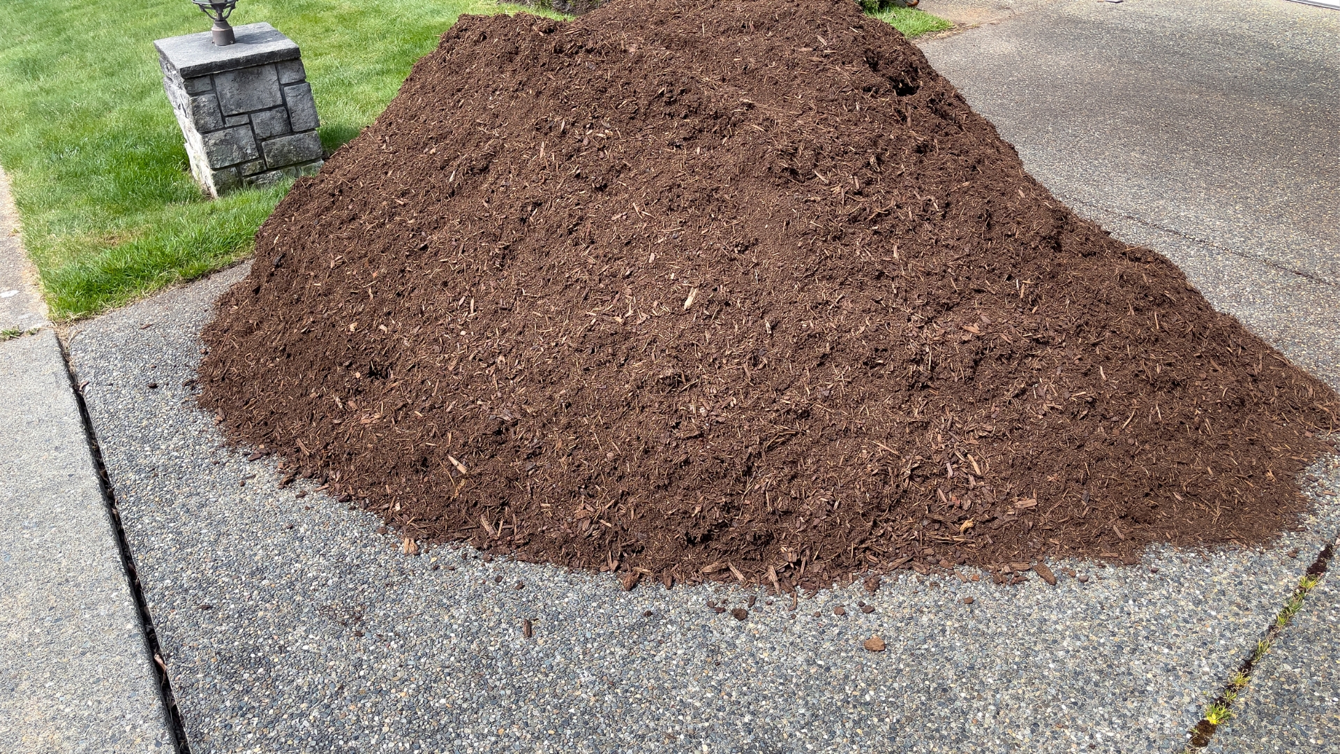 topsoil pile in the garden