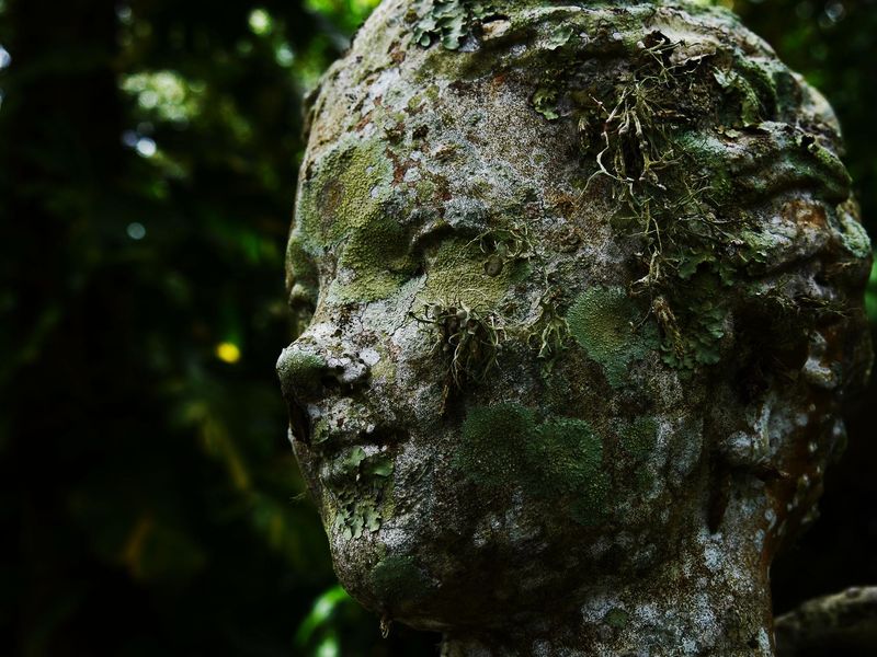 Moss-Covered Statues