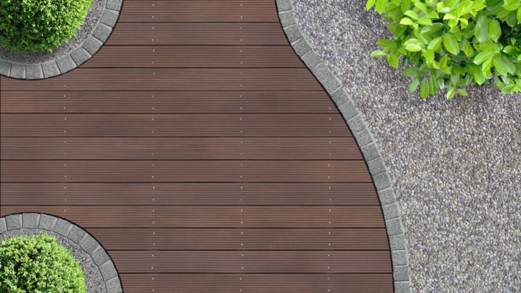 deck with gravel border