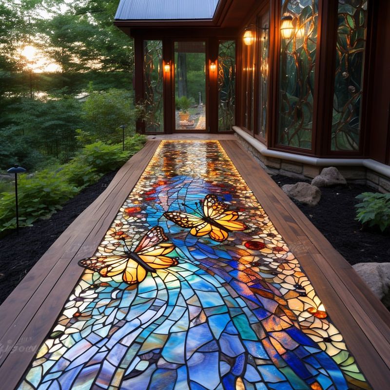 Deck with Mosaic Tiling