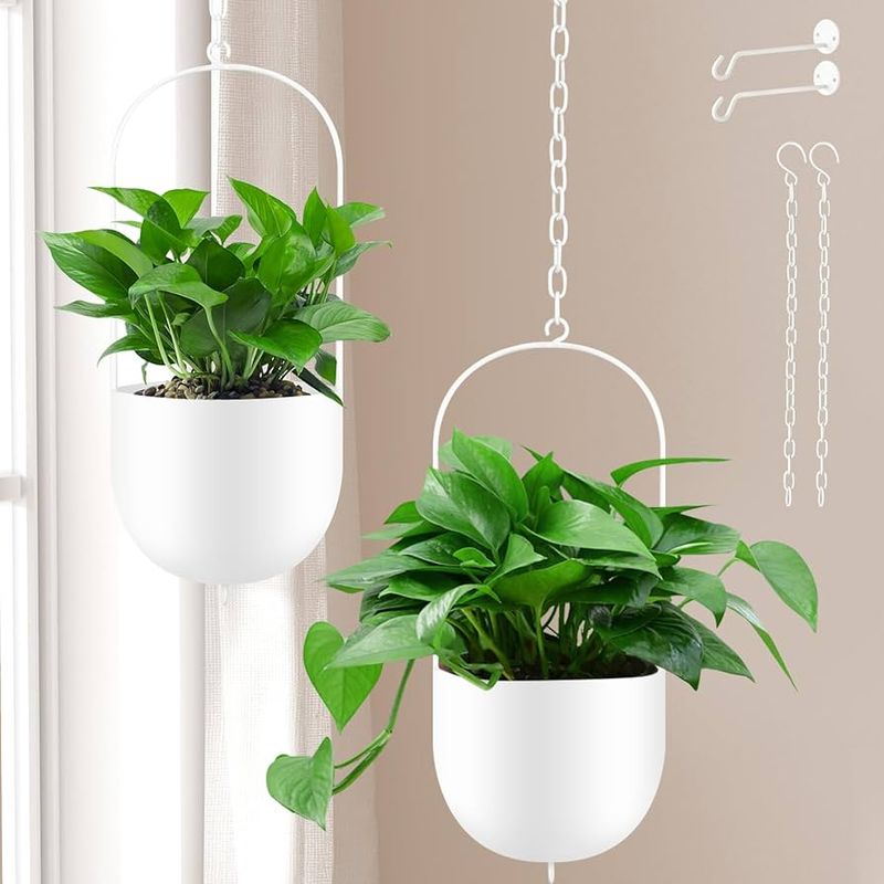 Hanging pots from the ceiling