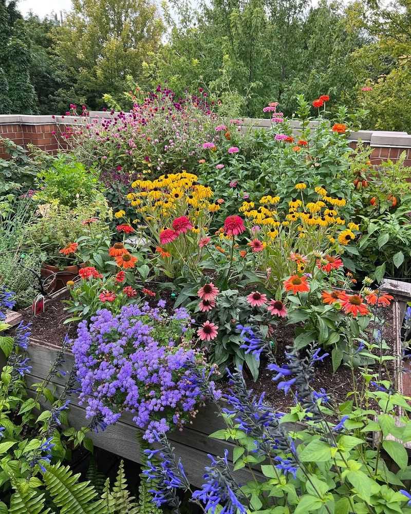 Color-Themed Floral Bed